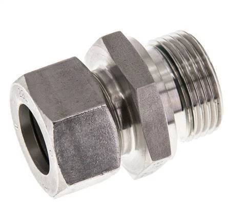 G 1'' Male x 22L Stainless steel Straight Cutting Ring with FKM Seal 160 Bar DIN 2353