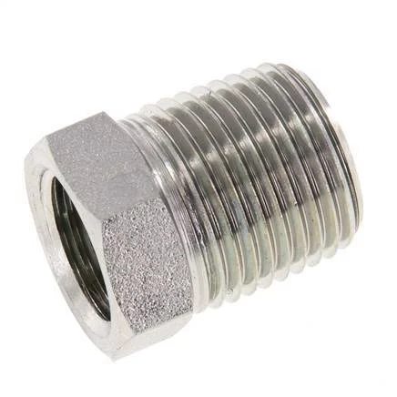1/2'' NPT x 3/8'' NPT M/F Zinc plated Steel Reducing Ring 210 Bar - Hydraulic