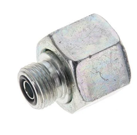 UNS 1''-14 x UN 11/16''-16 F/M Zinc plated Steel Reducing Adapter ORFS 400 Bar - Hydraulic