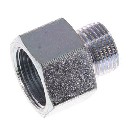 M18 x M22 M/F Zinc plated Steel Reducing Adapter 40 Bar - Hydraulic
