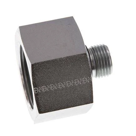 G 1/2'' x G 1 1/4'' M/F Zinc plated Steel Reducing Adapter 400 Bar - Hydraulic