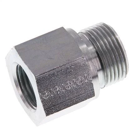 G 3/4'' x G 1/2'' M/F Zinc plated Steel Reducing Adapter 400 Bar - Hydraulic