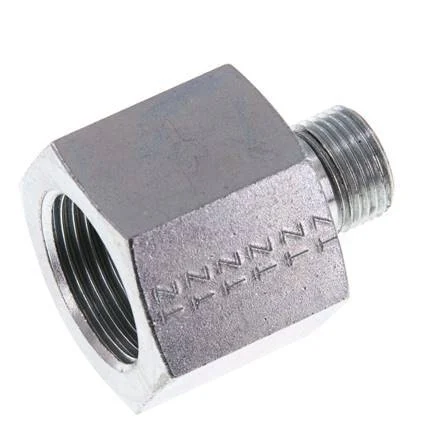 G 3/8'' x G 3/4'' M/F Zinc plated Steel Reducing Adapter 400 Bar - Hydraulic