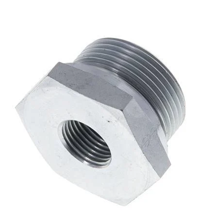G 1 1/4'' x G 1/2'' M/F Zinc plated Steel Reducing Adapter 400 Bar - Hydraulic
