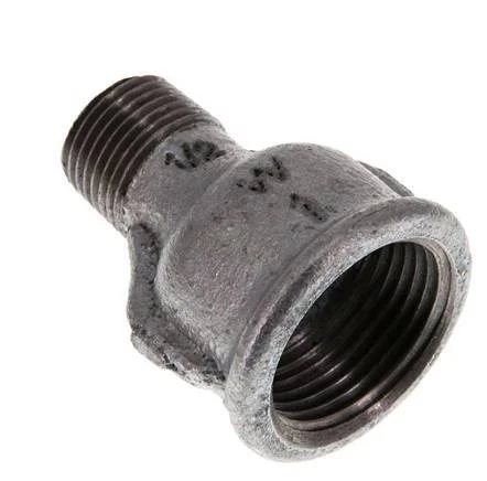 R 1/2'' x Rp 1'' M/F Zinc plated Cast iron Reducing Adapter 25 Bar [2 Pieces]
