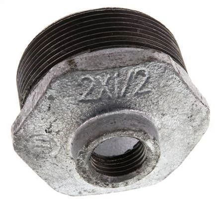 R 2'' x Rp 1/2'' M/F Zinc plated Cast iron Reducing Ring 25 Bar