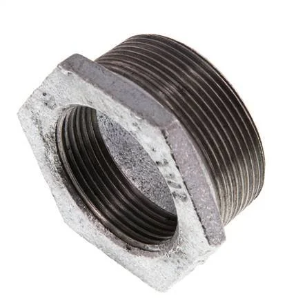 R 2'' x Rp 1 1/2'' M/F Zinc plated Cast iron Reducing Ring 25 Bar