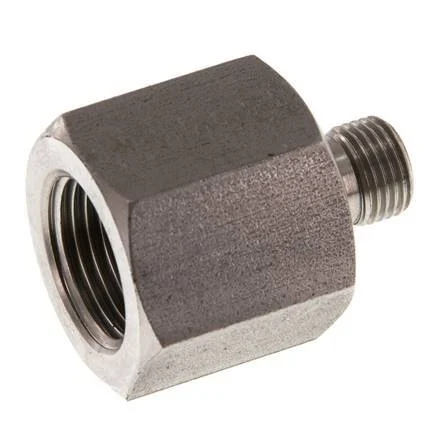 G 1/8'' x G 3/8'' M/F Stainless steel Reducing Adapter 630 Bar - Hydraulic
