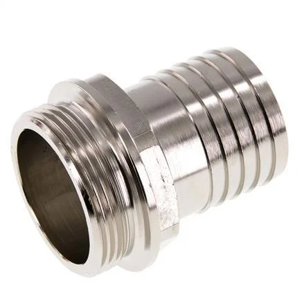 G 1 1/2'' Male x 38mm Nickel plated Brass Hose barb 16 Bar