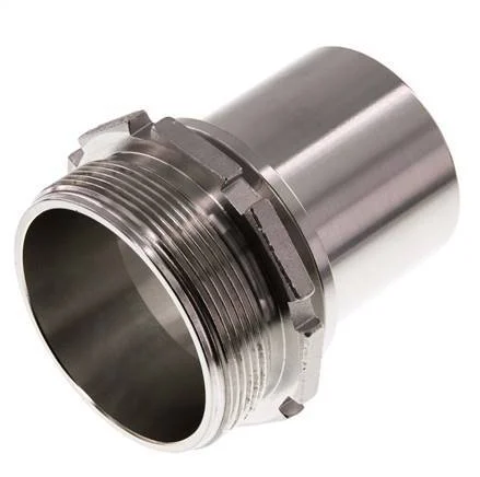 G 2 1/2'' Male x 63mm Stainless steel Hose barb with Safety Collar DIN 2817