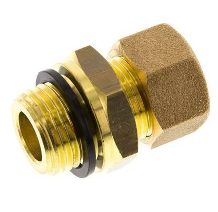 G 1/2'' Male x 14mm Brass Straight Compression Fitting with PA Seal 89 Bar DIN EN 1254-2