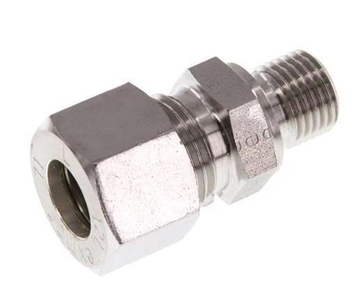 G 1/4'' Male x 12L Stainless steel Straight Compression Fitting 315 Bar DIN 2353