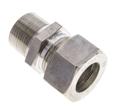 3/4'' NPT Male x 22L Stainless steel Straight Compression Fitting 160 Bar DIN 2353
