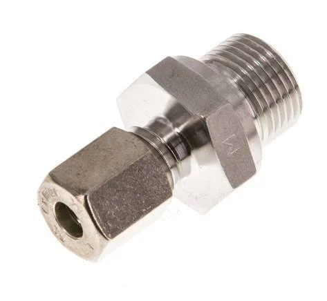 G 3/8'' Male x 6L Stainless steel Straight Compression Fitting 315 Bar DIN 2353