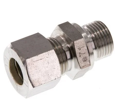 G 3/8'' Male x 12L Stainless steel Straight Compression Fitting 315 Bar DIN 2353