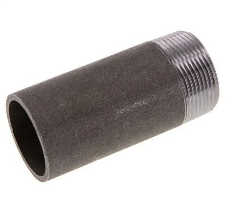 R 1 1/2'' Male x 48.3mm Steel Pipe Nipple with Welding End 50 Bar DIN 2982 - 100mm [2 Pieces]