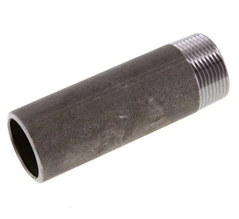 R 1 1/4'' Male x 42.4mm Steel Pipe Nipple with Welding End 50 Bar DIN 2982 - 120mm