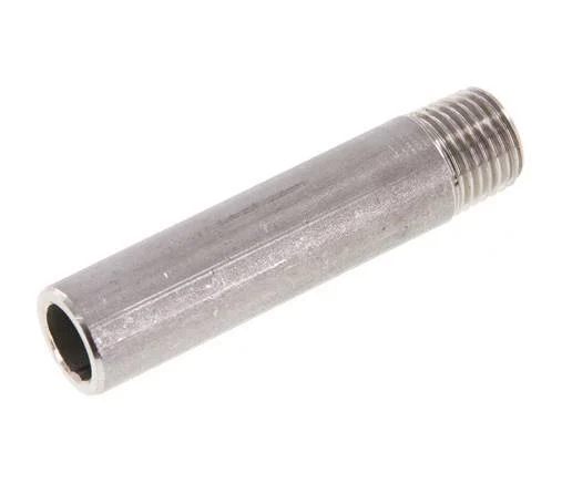 R 1/4'' Male x 13.5mm Stainless steel Pipe Nipple with Welding End 20 Bar DIN 2982 - 60mm