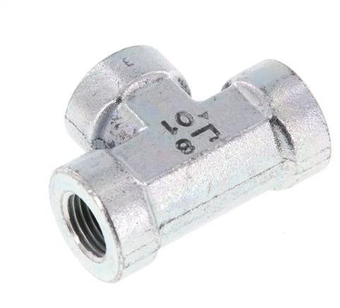 G 1/4'' Zinc plated Steel Tee 350 Bar - Hydraulic