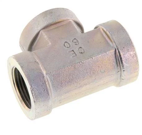 G 1'' Zinc plated Steel Tee 160 Bar - Hydraulic