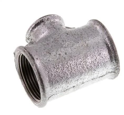 Rp 1 1/4'' x Rp 3/4'' Zinc plated Cast iron Tee 25 Bar
