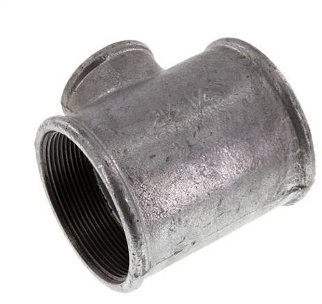 Rp 2 1/2'' x Rp 1 1/4'' Zinc plated Cast iron Tee 25 Bar
