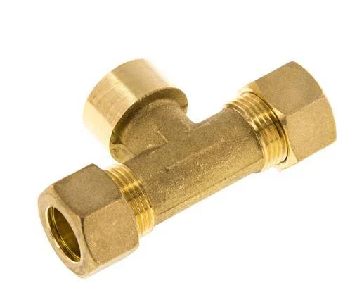 G 1/2'' x 15mm Brass Tee Compression Fitting 82 Bar DIN EN 1254-2
