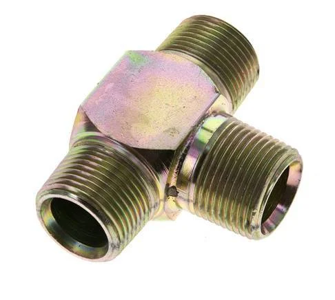 3/4'' NPT Male Zinc plated Steel Tee 170 Bar - Hydraulic