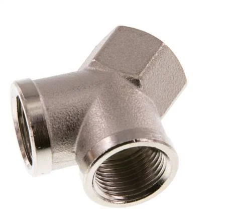 G 3/8'' Nickel plated Brass Y-Piece 16 Bar