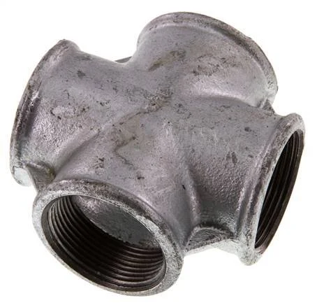 Rp 1 1/2'' Female Zinc plated Cast iron Cross 25 Bar