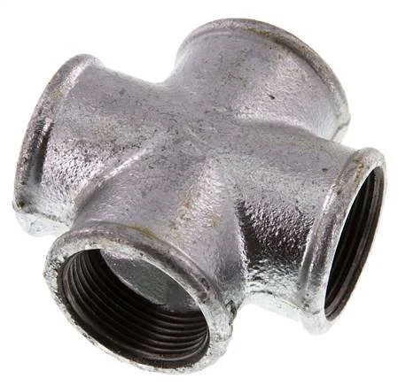 Rp 1 1/4'' Female Zinc plated Cast iron Cross 25 Bar
