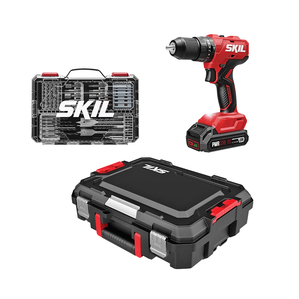Brushless 20V Hammer Drill Kit, with 75-Pc. Drill & Drive Bit Set with Interlocking Case