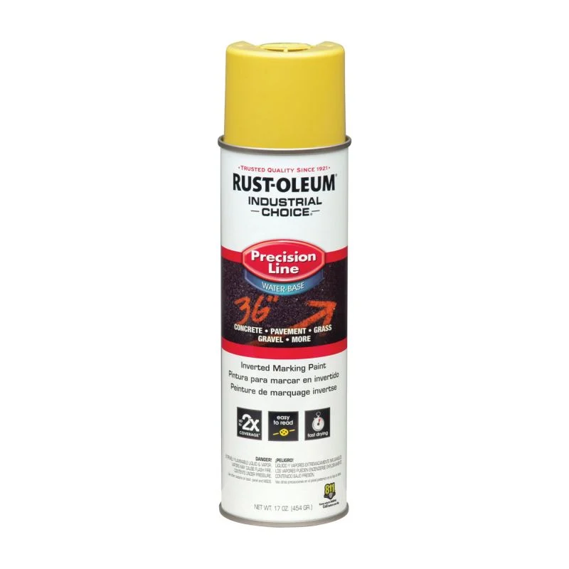 Rust-Oleum M1800 Water-Based Precision Line Marking Paint Yellow 17oz