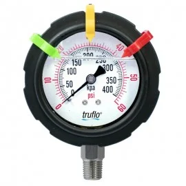 Icon Process Controls OBS-GO-0-200 2-1/2" Pressure Gauge, PP, 1/4" 316SST bottom mount connection, 0 to 200 psi