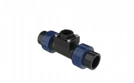Icon Process Controls TUPA-PV-7 3/4" True Union Tee Fitting, PVC, Socket End connection