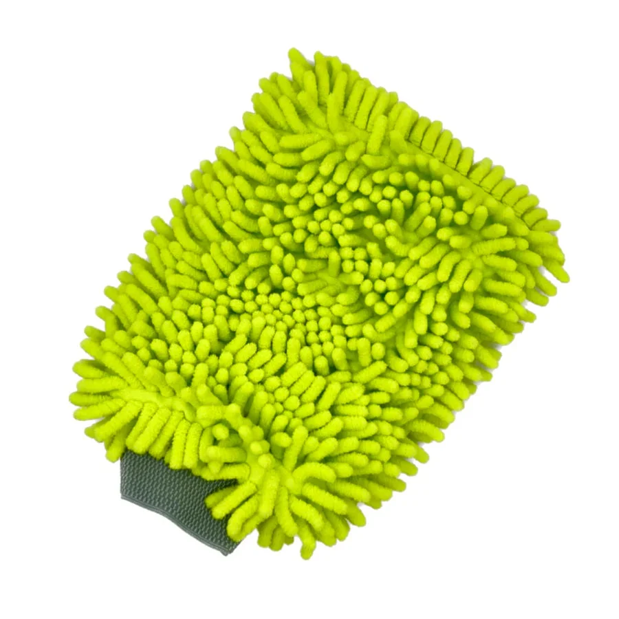 Chenille Microfiber Wash Mitt Green