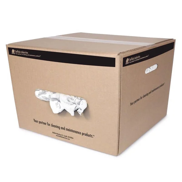 Knit Wiping Rags 25 Lb - Recycled White Cloth For Cleaning And Painting