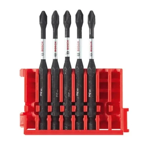 Bosch ITDPH23505C 5-Piece Driven 3.5-in. Phillips #2 Power Bits w/ Clip for Custom Case System