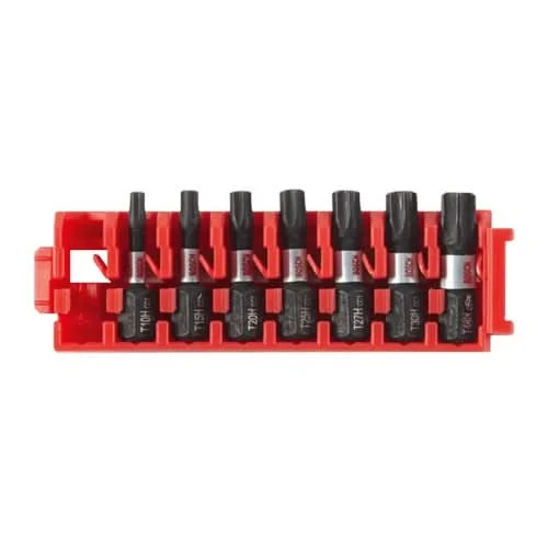 Bosch ITDTHV107C 7-Piece Driven 1-in. Impact Torx Security Bit Set w/ Clip for Custom Case System