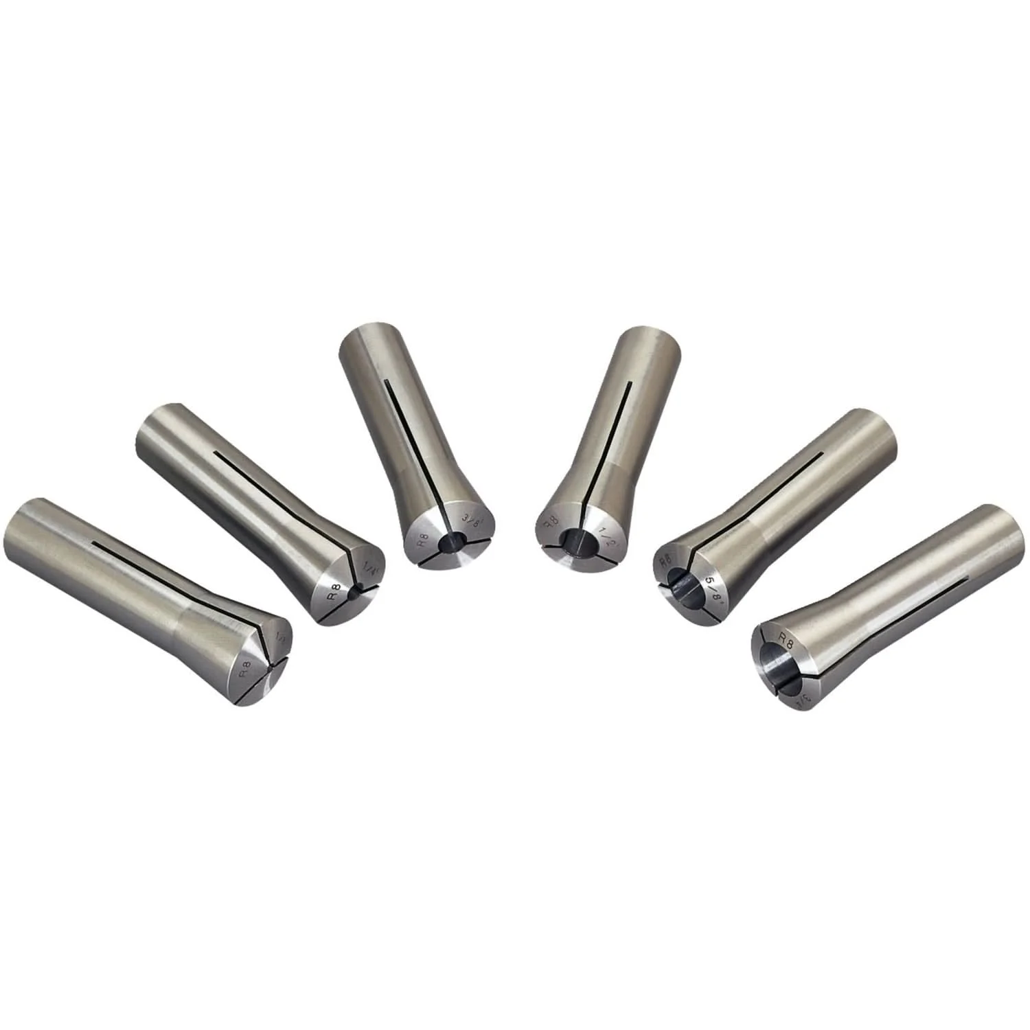 Jet 650132 Cs-R8, 6-Piece R-8 Collet Set 1/8" - 3/4" (8Ths)
