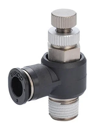 R1/8" - 1/4" Meter-Out Low Cracking Pressure Elbow Flow Control Valve