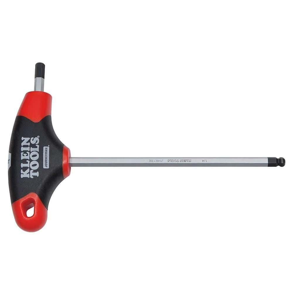 Klein Tools JTH6E12BE 7/32-Inch Ball-End Hex Key, Journeyman T-Handle, 6-Inch