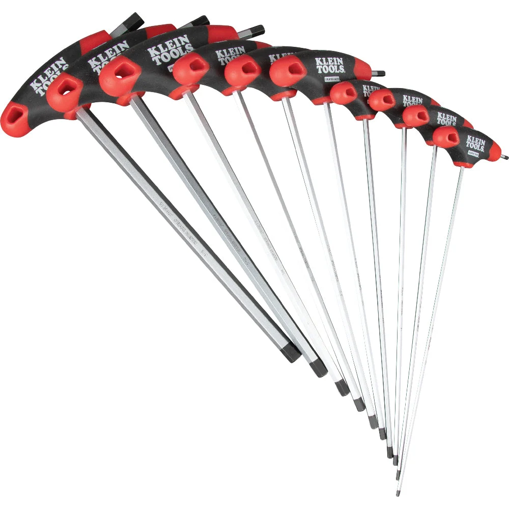 Hex Key Set, SAE, T-Handle, 9-Inch with Stand, 10-Piece