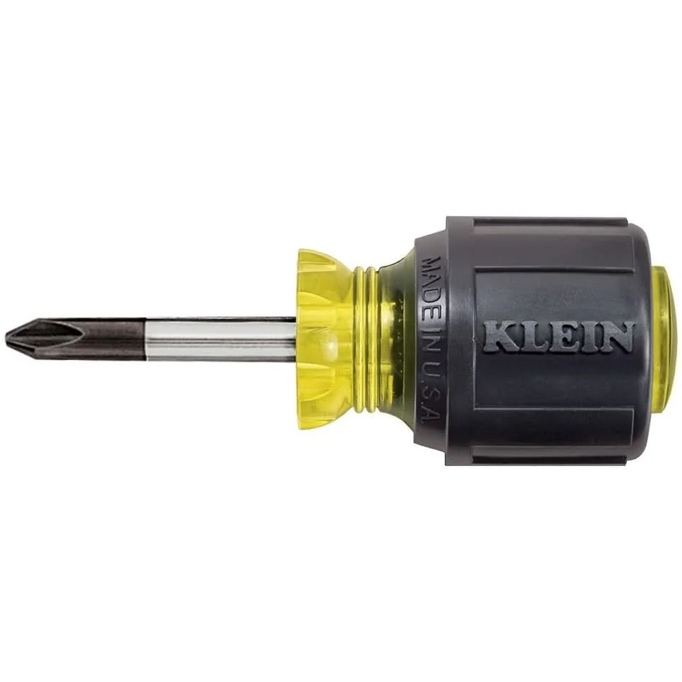 Klein 603-1 #2 Stubby Phillips-Tip Screwdriver 1-1/2" Round-Shank