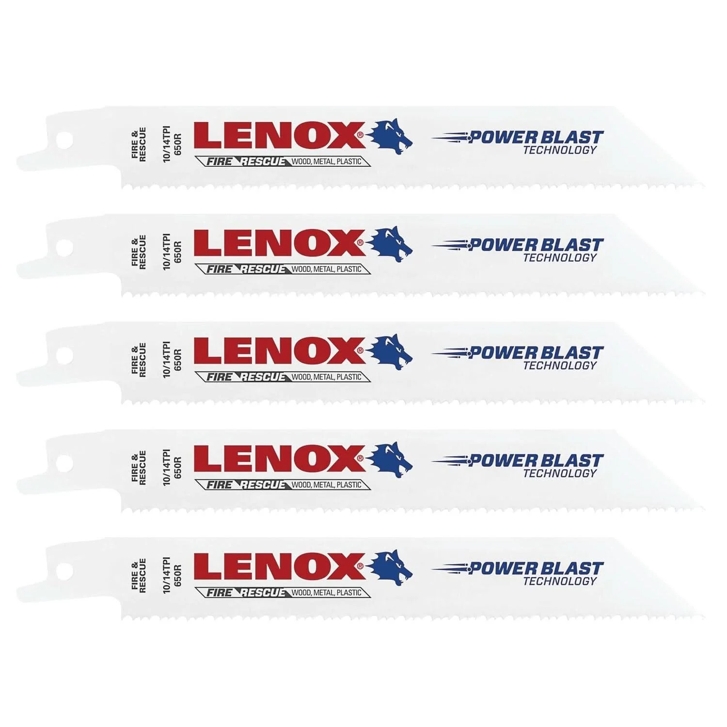Lenox 20374650R5 650R5 General Purpose Bi-Metal Reciprocating Saw Blades, 6-inch, 10/14 TPI, 5-Pack