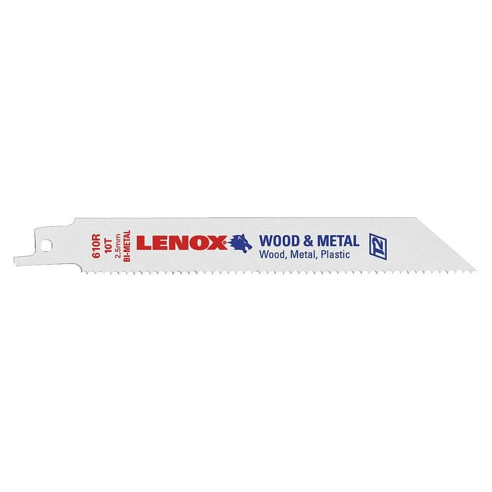 Lenox 20493B610R B610R General Purpose Bi-Metal Reciprocating Saw Blades, 6-inch, 10 TPI, 25-Pack