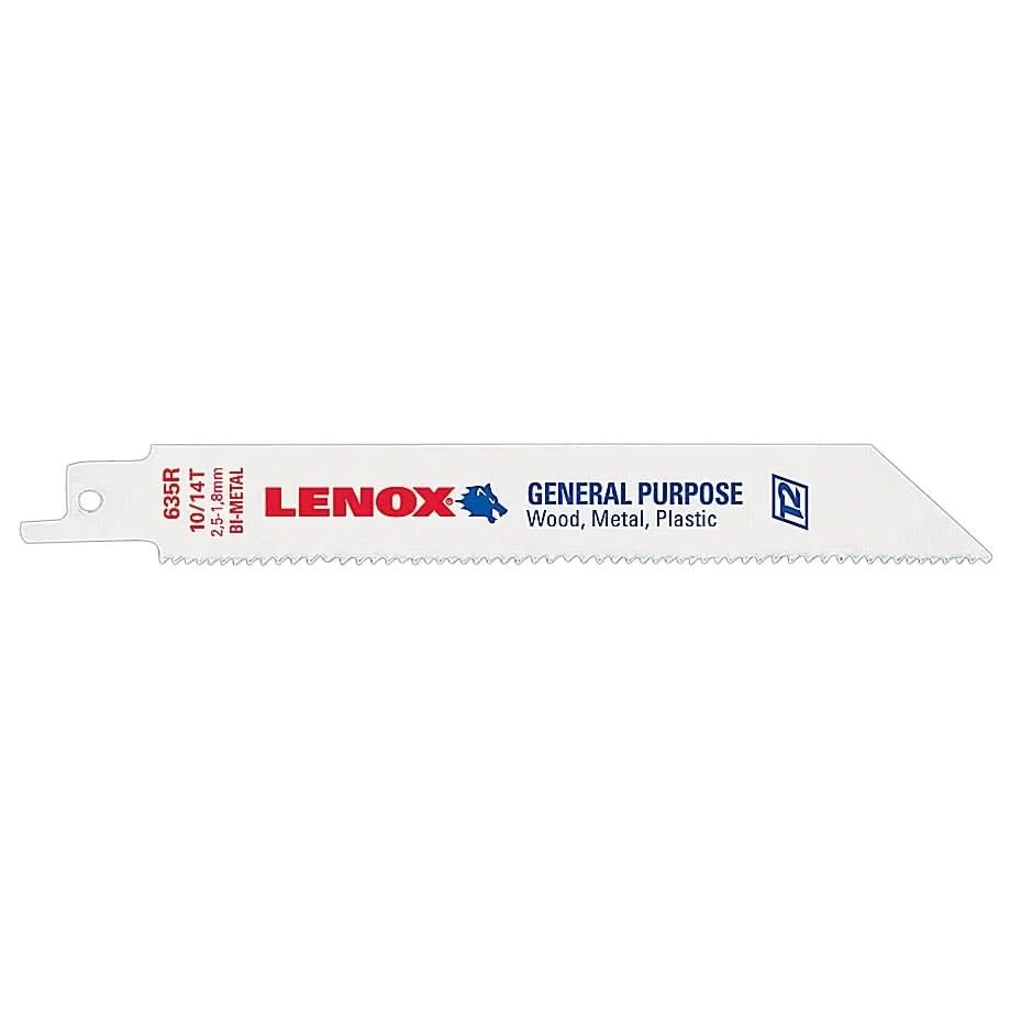 Lenox 20562610R 610R General Purpose Bi-Metal Reciprocating Saw Blades, 6-inch, 10 TPI, 5-Pack
