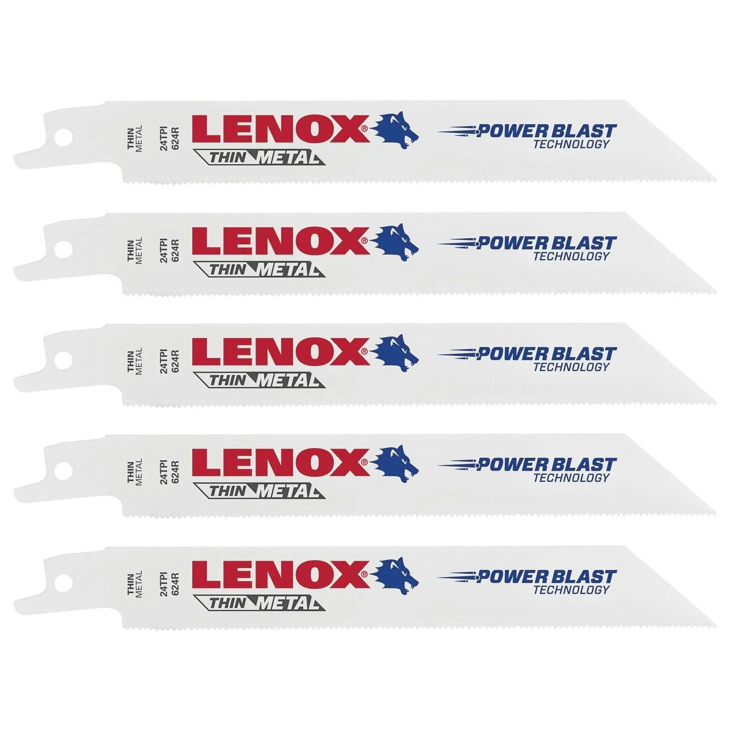 Lenox 20568624R 624R Metal-Cutting Reciprocating Saw Blades, 6-inch, 24 TPI, 5-Pack