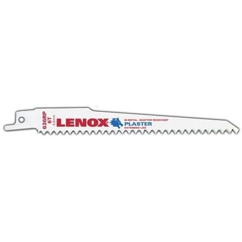 Lenox 20570636RP 636RP Wood Cutting Bi-Metal Reciprocating Saw Blades, 6-inch, 6 TPI 5-Pack
