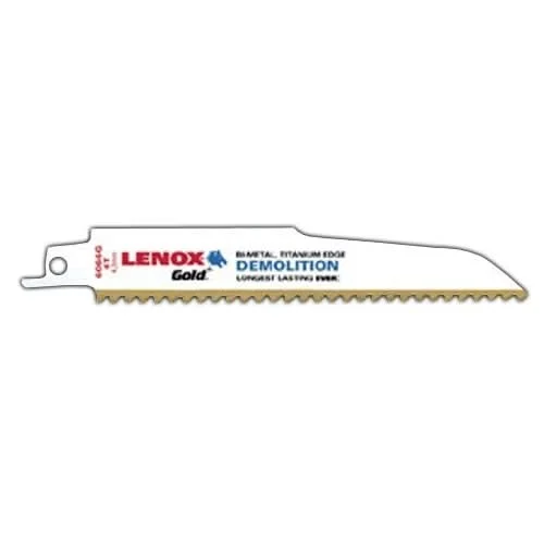 Lenox 210886066GR Gold Demolition B6066GR Reciprocating Saw Blades, 6-inch, 6 TPI, 5-Pack